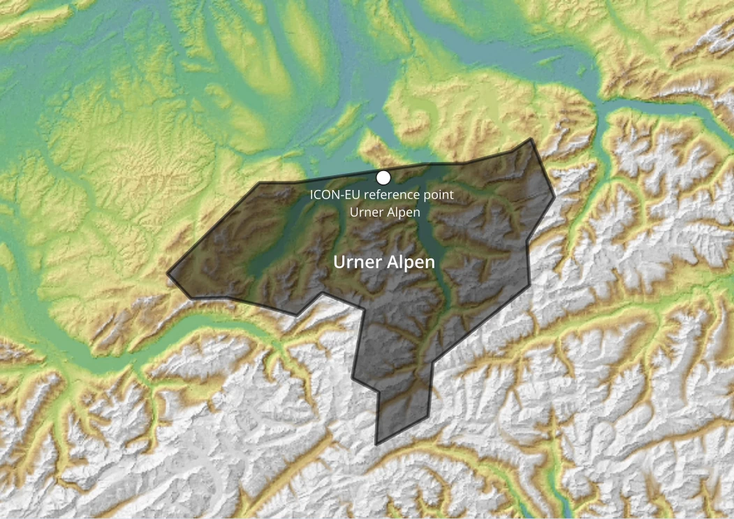 Urner Alpen und reference point